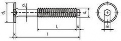 M6x120 BRONZE Treppenbauschrauben mit Innensechskant 17mm Kopf