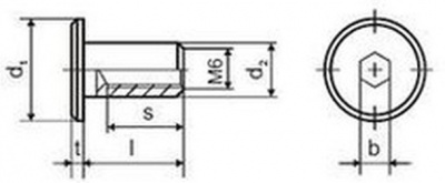 M6x12 A2 EDELSTAHL 1.4301 Verbindungselemet 15 Kopf RFL