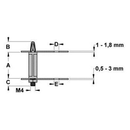 Stehbolzen 25.4x9x6.4