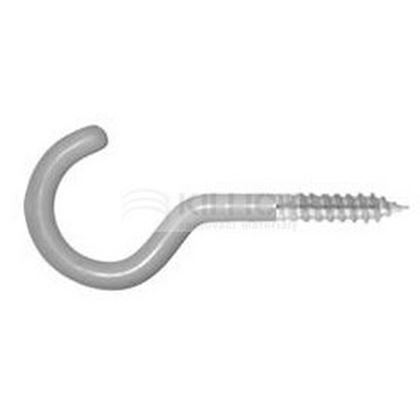 4.5x50 mm Schraubhaken mit Holzgewinde - weiß lackiert