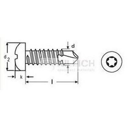 4.2x25 VERZINKT Bohrschrauben mit Lansenkopf TORX 20 DIN 7504N
