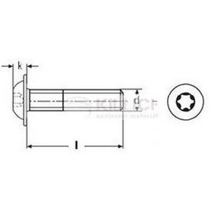 M4x8 A2 EDELSTAHL Lisenkopfschrauben mit Bund und TORX 20 BN 10649