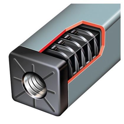 30x30 Innenvierkant Einsatz mit Metallgewinde für hohe Belastung M8 SCHWARZ