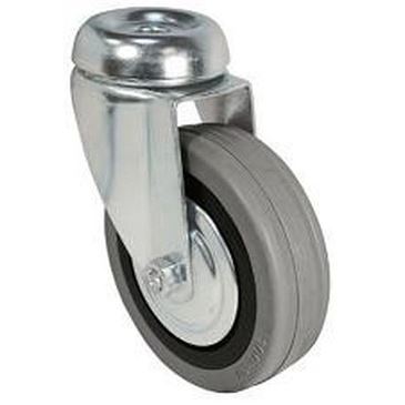 Lenkrollen mit Bremse d. 80 Naturkautschuk Loch 12 Tragfähigkeit 60 kg