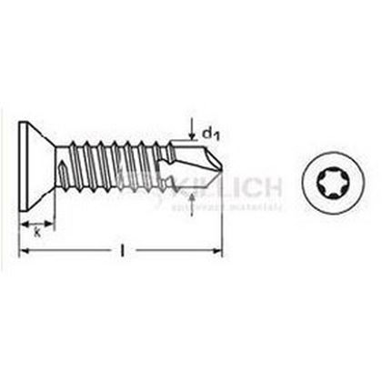 5.5x50 VERZINKT Bohrschrauben mit Senkkopf TORX 25 DIN 7504P