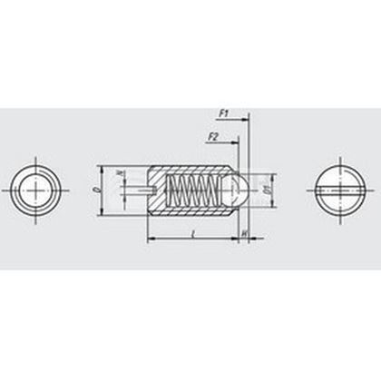 M5x12 Schlitzschraube und Kugel - Standard Federkraft