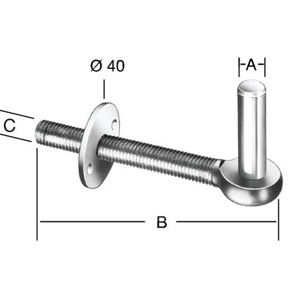 J-Kloben zum Einschrauben d.10 mit angeschnittenem Gewinde k:71010Z