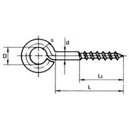 2.5x20 (Länge 20mm, Gewinde 8mm, Öse 5mm) VERZINKT Osenschraube