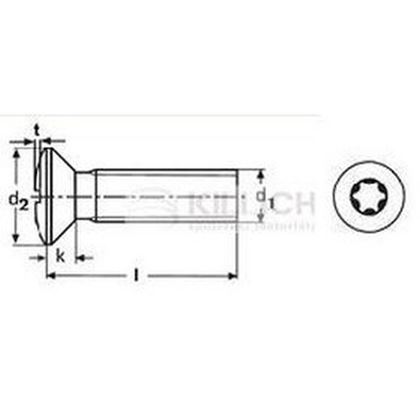 M5x60 A2 EDELSTAHL Linsensenkschrauben mit TORX 25 DIN 966