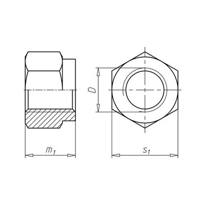 M6 VERZINKT /8/ Sechskantmuttern mit Klemmteil DIN 6924