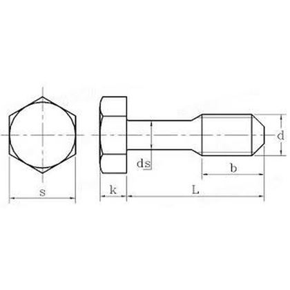 M8x25 KD-1 EDELSTAHL Sechskantschrauben mit tailliertem Schaft, kurzem Gewinde,Schlüsselweiten gem. nach ISO DIN 7964