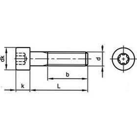 M6x12 VERZINKT 8.8 Zylinderschrauben mit TORX 30 DIN 912 - ISO 14579