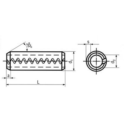 8x16 BLANK schwerspannstifte mit zahnchlintz VSM 12785 BN 879