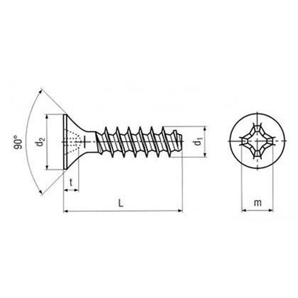 3x12 F VERZINKT Senkschrauben mit Kreuzschlitz Pozidriv, WN 1413