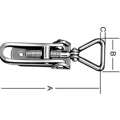 Schliesshaken fur Spannverschlusse A-123mm, B-32mm, C-5mm, VERZINKT