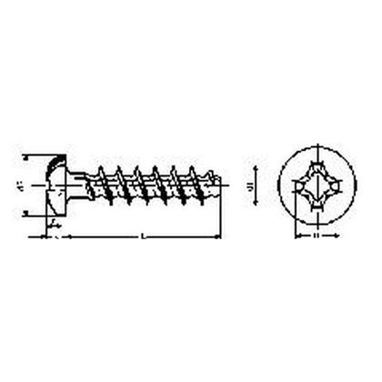 3.0x14 VERZINKT PT-Schrauben Linsenkopf mit Kreuzschlitz PZ BN 13577 WN1412