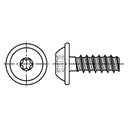 4x10 A2 EDELSTAHL schrauben Linsenkopf mit angepresster Scheibe,mit Innensechsrund TORX