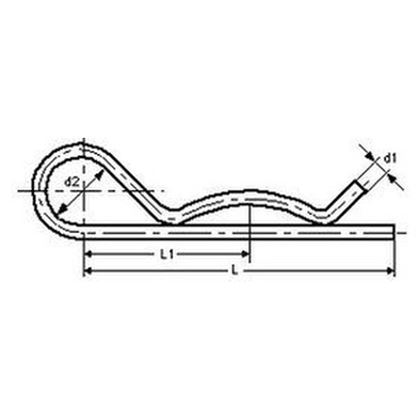 5.0x82 A2 EDELSTAHL Federstecker SINGLE DIN 11024