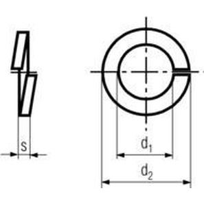 M20 d. 20.2x33.6x4 FEUERVERZINKT Federringe DIN 127B