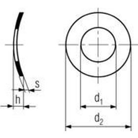 M10 d. 10.5x18x0.8 BLANK Federscheiben DIN 137A