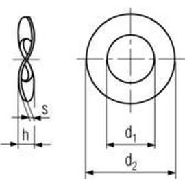 M4 d. 4.3x9x0.5 VERZINKT Federscheiben DIN 137B