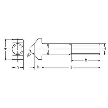 M30x800 FEUERVERZINKT 8.8 Hammerschrauben Mit Vierkantansätz DIN 186B