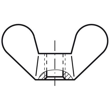 Mutter M12 BLANK große Flügel GT DIN 315