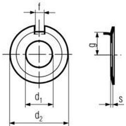 M20 d. 21x42x1.6 BLANK Scheiben mit Aussennase DIN 432