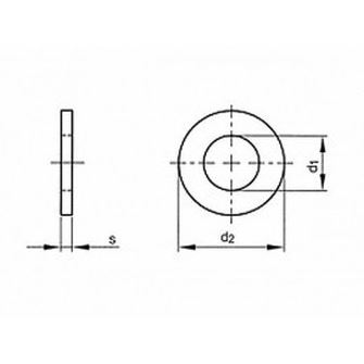 M6 d. 6.4x11x1.6 NICKEL 140 HV Flache Scheiben DIN 433