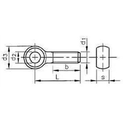 M5x25 BLANK 4.8 Augenschrauben, Teilgewinde DIN 444B