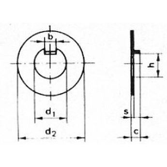 M8 d. 8x20x0.8 BLANK Sicherrungsbleche Mit Innennase DIN 462