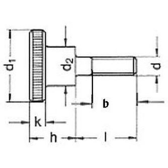 M4x16 A2 EDELSTAHL Rändelschrauben DIN 464