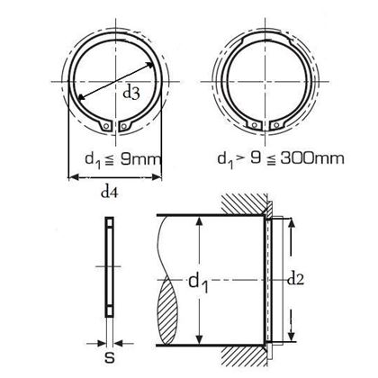 4x0.5 1.4122 EDELSTAHL Sicherungsringe fur Wellen Regelausfuhrung, schwere Ausfuhrung DIN 471