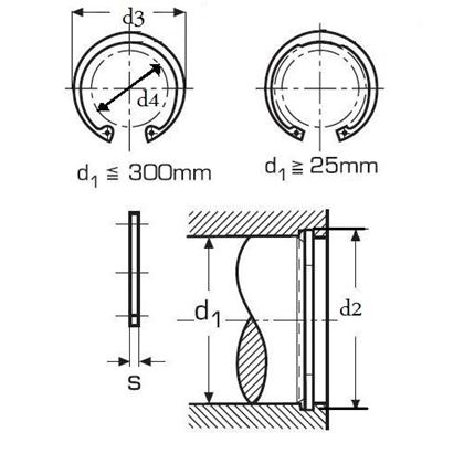 15x1.0 1.4122 EDELSTAHL Sicherungsringe fur Bohrungen DIN 472