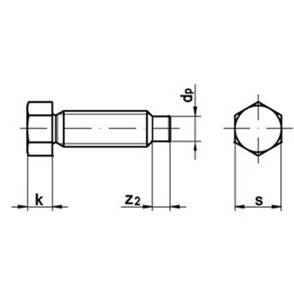 M24x120 BLANK 8.8 Sechskantschrauben mit Zapfen DIN 561A