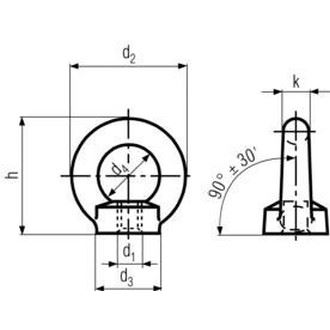 M20 FEUERVERZINKT C15 E Ringmuttern DIN 582