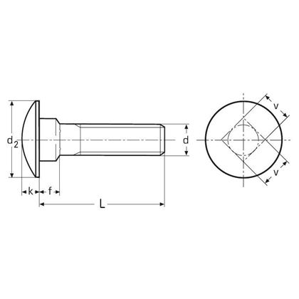 M12x35 FEUERVERZINKT 8.8 Flachrundschraubenmit Vierkantansatz Gewinde bis Vierkant DIN 603