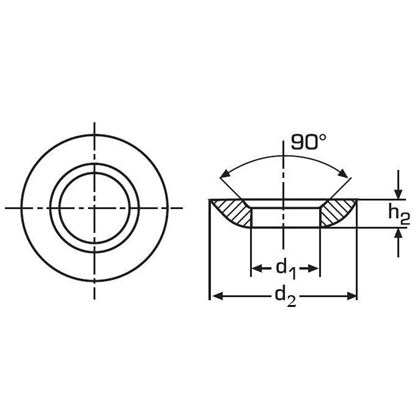 M24 d. 25x44x8.2 BLANK Kugelscheiben DIN 6319C