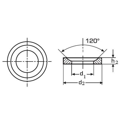 M20 d. 23.2x36x7.5 BLANK Kugelscheiben DIN 6319D