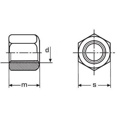 M30 BLANK /10/ Sechskantmuttern, 1.5 d hoch DIN 6330B