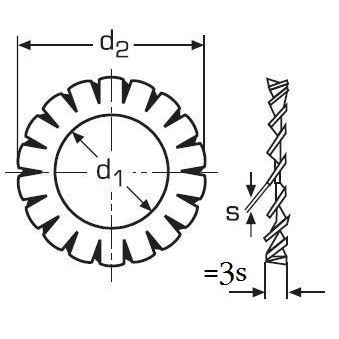 M14 d. 15x24x1 A2 EDELSTAHL Facherschieben, aussgezahnt DIN 6798A