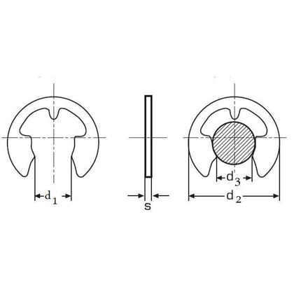10 A2 EDELSTAHL Sicherungsschieben fur Wellen DIN 6799