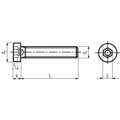 M6x10 A2 EDELSTAHL Zylinderschrauben mit Innensechskant und Zapfenfuhrung DIN 6912