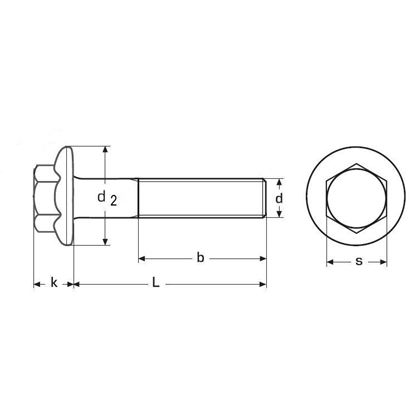 M12x45 VERZINKT 10.9 Sechskantschrauben mit Flansch und Vollgewinde DIN 6921
