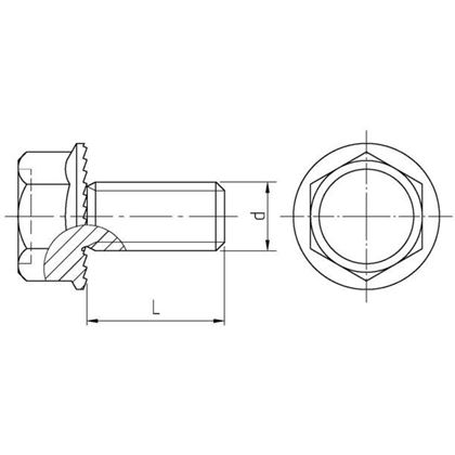 M5x25 A2 EDELSTAHL Sechskantschrauben mit Flansch, Unterkopfverzahnung DIN 6921S