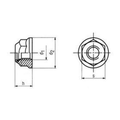 M6 VERZINKT /8/ Sicherungs-Muttern mit Flansch DIN 6926