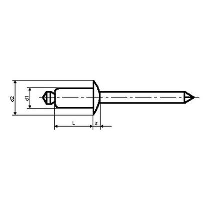 5.0x16 ST/ST Blindnieten mit Flachkopf DIN 7337 A