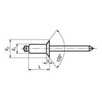 2.4x8 Blindnieten mit Senkkopf Al/St DIN 7337B