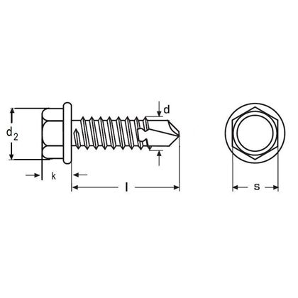 6.3x150 Self-drilling hexagon head screws with collar 6,7x16 TITAN