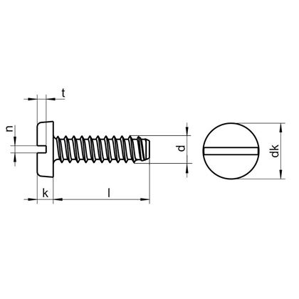 3.9x16 VERZINKT Zylinder-Blechschrauben mit Schlitz DIN 7971